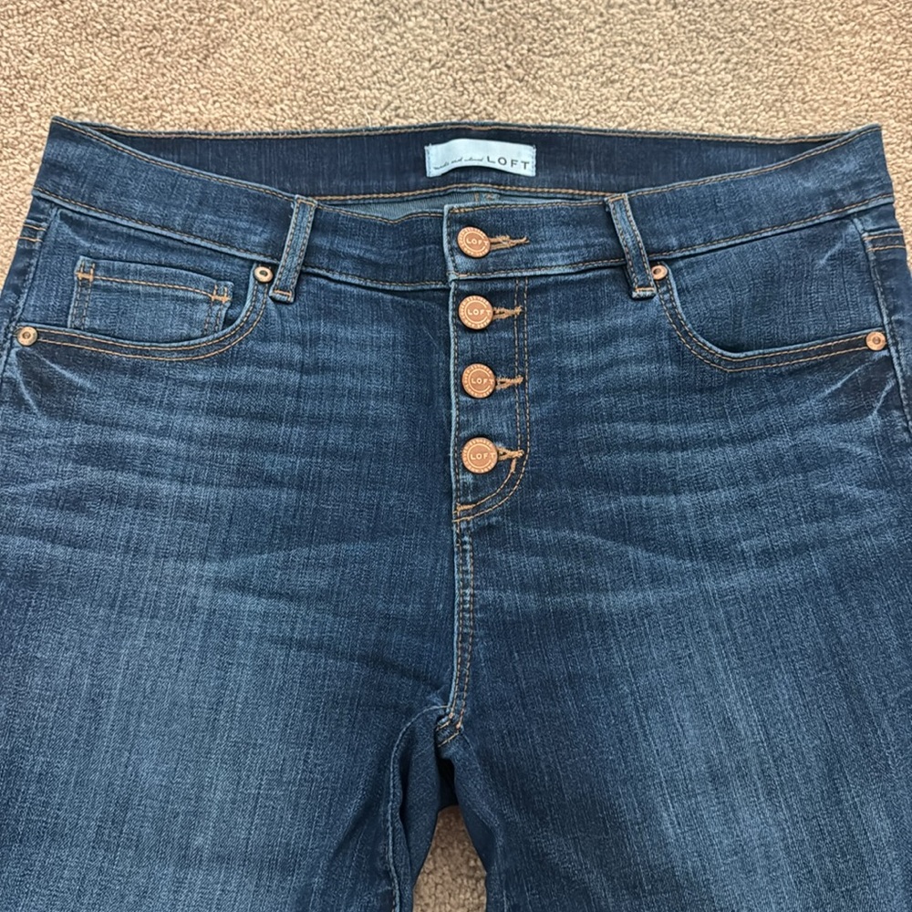 Loft Skinny High Rise Button Jean - Picture 2 of 7